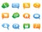 Color speech bubble with internet icons