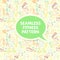 Color Sport and fitness seamless doodle pattern with sticker frame for your text