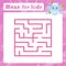 Color square labyrinth. Kids worksheets. Activity page. Game puzzle for children. Easter, egg, holiday. Find the right path. Maze