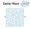 Color square labyrinth. Kids worksheets. Activity page. Game puzzle for children. Easter, egg, holiday. Find the right path. Maze