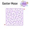 Color square labyrinth. Kids worksheets. Activity page. Game puzzle for children. Easter, egg, holiday. Find the right path. Maze