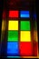 Color stained glass window in Christian orthodox church