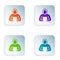 Color Student icon isolated on white background. Set colorful icons in square buttons. Vector. Illustration