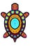 Color, stylized turtle with ornament - illustration.