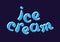Color symbol with a word ice cream. Lettering. Vector art.