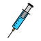 Color Syringe icon isolated. Simple Vaccine Sign.