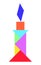 Color tangram in candle shape on white background