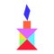 Color tangram puzzle in candle shape