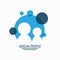 Color teamwork social people with circular forms set silhouette pictograms