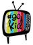 Color television with 90s kid on it