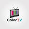 Color Television vector logo design,Technology icon