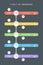 Color timeline infographic design template with diagrams and icons.