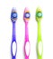 Color toothbrushes on white background