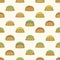 Color tortilla tacos food icons seamless pattern