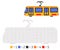 Color tram in pixel art. Educational coloring for children. Cell coloring. Vector stock illustration