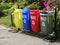 Color trash cans for garbage separation