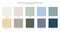 Color Trends and Color of the Year 2020 fresh palette. Colors in the set: First Light Color, White Heron, Crystalline, Windmill