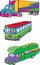 Color truck, camping car, bus