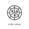 Color value icon. Trendy modern flat linear vector Color value i