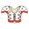 Color vector icon hockey, rugby, baseball defense armor plates. Sport equipment success symbol. Athletic competition