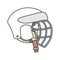 Color vector icon hockey, rugby, baseball defense helmet. Sport equipment success symbol. Head protection. Athletic