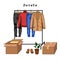 Color Vector Illustration of Clothes Donation.