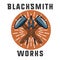 Color vintage Blacksmith emblem
