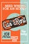 Color vintage car rent banner