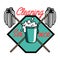 Color vintage cleaning service emblem