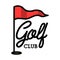 Color vintage golf club emblem