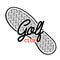 Color vintage golf club emblem