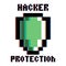 Color vintage hacker protection emblem