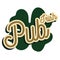 Color vintage irish pub emblem