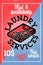 Color vintage laundry services banner