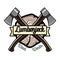 Color vintage lumberjack emblem