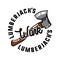 Color vintage lumberjack emblem