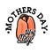 Color vintage mothers day emblem