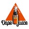 Color vintage vape, e-cigarette emblem