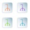 Color Walking stick cane icon isolated on white background. Set colorful icons in square buttons. Vector