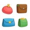 Color wallets and purses