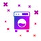 Color Washer icon isolated on white background. Washing machine icon. Clothes washer - laundry machine. Home appliance