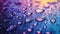 Color waterdrops on a surface colorful background