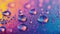 Color waterdrops on a surface colorful background