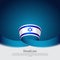 Color wavy ribbons of the flag of israel on a white blue background. Israel flag background. State israeli patriotic flyer, banner