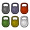 Color Weight Kilogram Icon Set. Vector