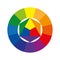 Color wheel or color circle with twelve colors