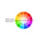 Color wheel divided by warm and cool colours