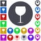Color wine glass icon set