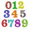 Color wooden numbers