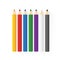 Color wooden pencils concept by Sorted into rows straight